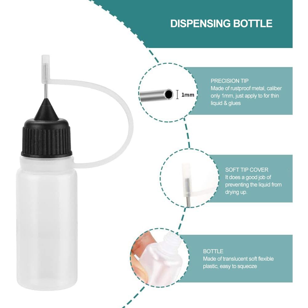 Set 6 Bottigliette Applicatore Colla Con Ago - Precisione Per Crafting E Quilting - Foto 9
