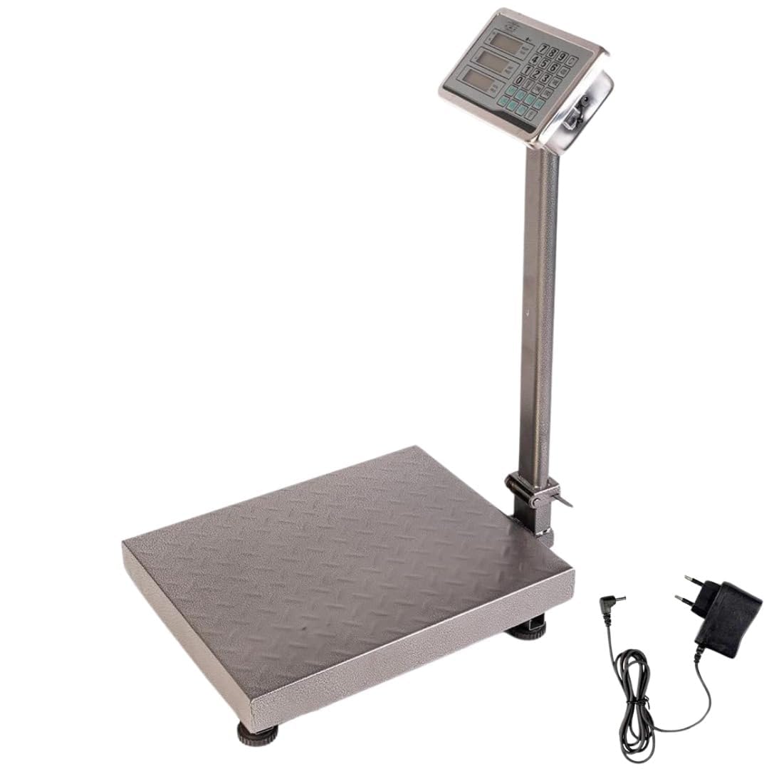 Bilancia Digitale Elettronica Professionale da 300 Kg con Display, Bilancia Industriale Ricaricabile per Utilizzo in Negozi, Abitazioni, Aziende