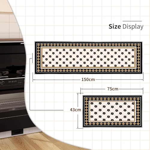 Image of Kitchen Anti Slip Mat for Floor, Waterproof Washable Kitchen Mats, Non Slip Kitchen Floor Mats for Home, Soft Mats for Kitchen, Kitchen Mats for Floor Anti Slip (Lattice Style)