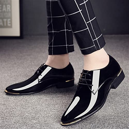 Dress Formal Shoes for Men Lace Up Derby Shoes Round Toe Faux Leather Slip Resistant Anti-Slip Non Slip Wedding(Black,10 M US)2