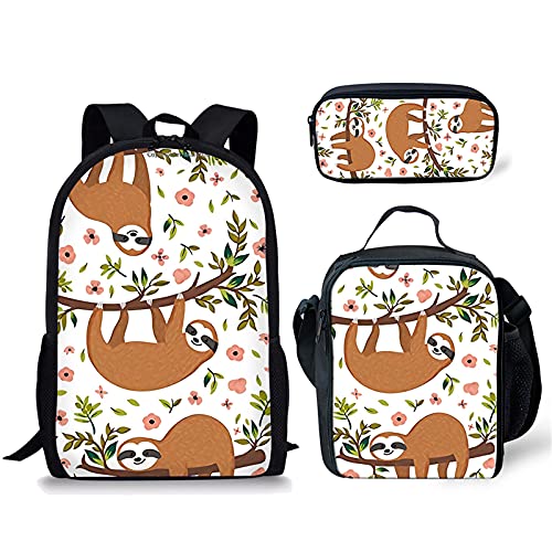 NETILGEN Mochila para niños para la escuela 3 en 1 juego de bolsas escolares para niños y adolescentes, bolsa de almuerzo aislada + estuche para viajes, camping, senderismo, ciclismo, deportes al