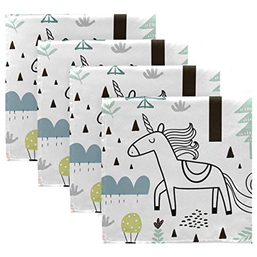 MNSRUU - Servilletas de tela para niños, diseño de unicornio con erizo,...