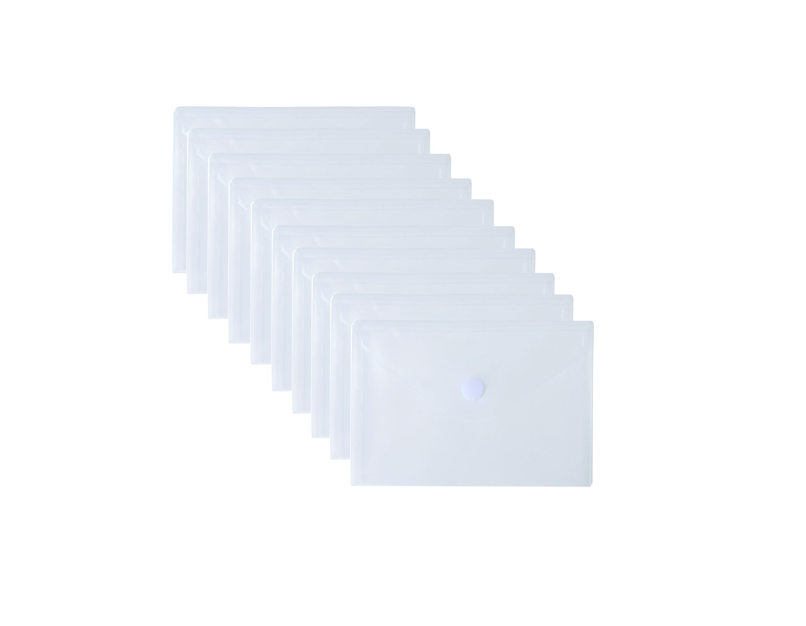 YESSART 5.5’’ x 8.5’’ Clear Plastic Envelopes Cutting Dies Stencil Crafts Paper File Index Cards Holder 10 Pack Hook Loop Closure
