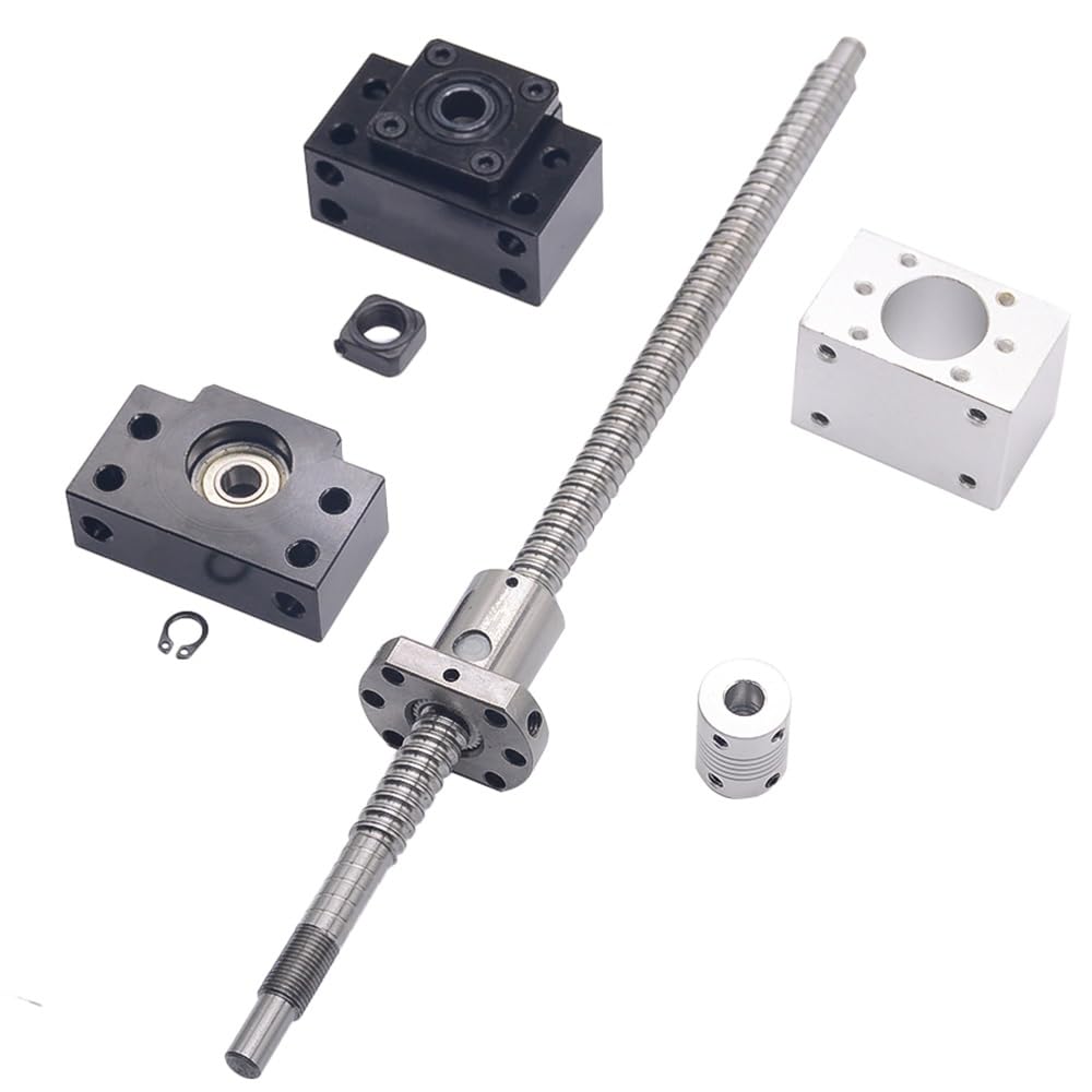 Avec extrémité usinée SFU1204, jeu RM1204, vis à billes laminées C7 + écrou à billes 1204 + boîtier d'écrou + support d'extrémité BK/BF10 + coupleur Outils de bricolage