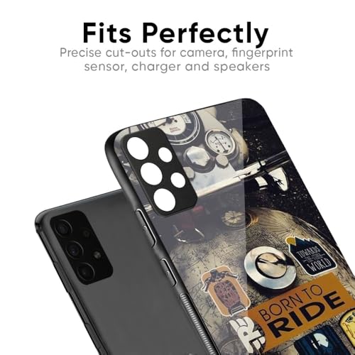 Image of Printed Tempered Glass Back Case Cover Compatible with iQOO Neo 10 5G - Ride Mode On Real Glass case