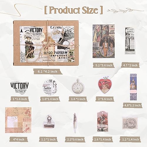 LIHAO 200PCS Vintage Scrapbook Paper Journaling Supplies Scrapbooking Material Paper Set Nature Collection Set - Image 2