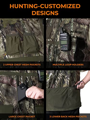 ORORO Men’s Heated Hunting Vest, Camo Hunting Vest with Multi-Pockets and Rechargeable Battery Pack4