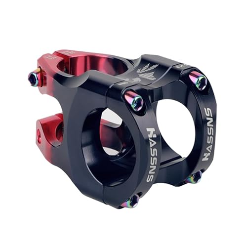 JIASHUNHE Bike Stem MTB Power Stem Road Bike Mountain Bicycle Bridge Short 35mm Rod Handlebar Table Adjustable Riser 31 8 Cycling(Black-Red)