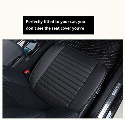 Edealyn (1Pcs Car Interior Seat Cover Pu Leather Without Backrest Front Seat Protection Car Seat Cover - Backless Seat Cover,Deep20 Inch × Width20 Inch × Thick 0.4 Inch(Black-3D) #TOP6