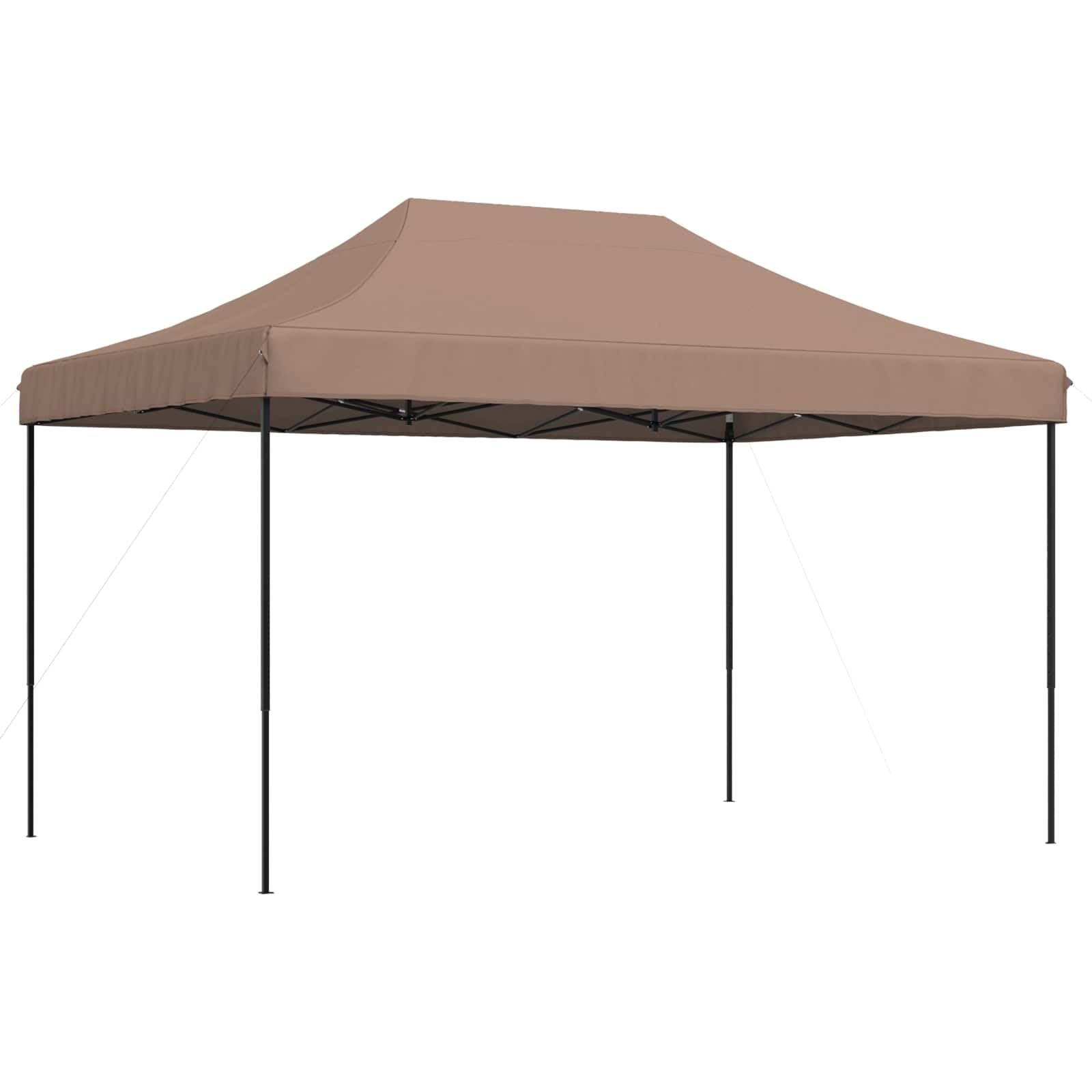 Party-Zelt Braun aus Oxford-Stoff 292 x 440 x 315 cm mit pulverbeschichtetem Stahlrahmen, faltbar, höhenverstellbar für Garten, Terrasse, Camping und Gartenparty