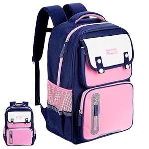 Achort Mochila Niña Mochila Gato Niña Infantil para Escolar Se con Una cremallera inferior y rayas reflectantes Bolsillos Laterales y Correa Rosa Regalo para niños pequeños