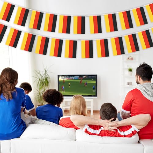 Deutsche Flagge, rechteckige deutsche Flagge Banner, 30 deutsche Flaggen Streamer für Festival Dekoration (insgesamt 10 Meter)