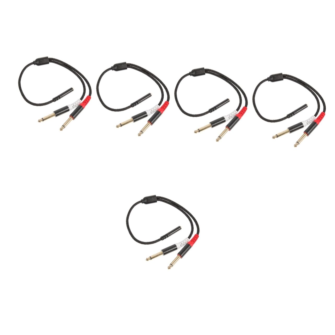 Hemobllo 5pezzi Cavo Audio Splitter Da Doppio Adattatore Audio Per Mixer e Chitarre Connessione Facile Senza Driver Cavo Flessibile Con Connettori Placcati