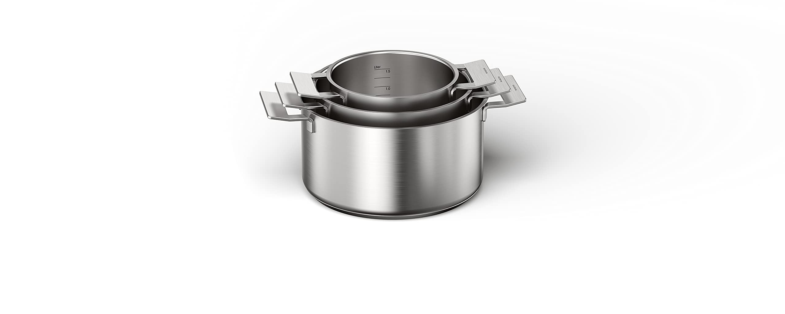 Siemens Kochgeschirr-Set 6-teilig HZ9SE060 | Induktionsgeeignet, Gaskochfelder, Topf 22 (unten) / 24 cm (oben), 5 l Fassungsvermögen, 2 l Fassungsvermögen