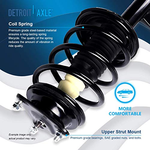 Image of Detroit Axle - Front Struts for 2007-2010 Hyundai Elantra Complete 2 Struts with Coil Spring 2008 2009 Replacement Left & Right Quick Install Ready Strut Shock Assembly