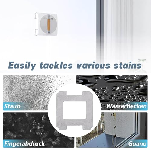 Image of Cleaning Rag for Ecovacs Winbot W2 Omni, W1 Pro, W1 Window Vacuum Cleaner Robot, Washable and Reusable W2 Omni Mop Cloth W1 Mop Pad Accessories 9 Pcs