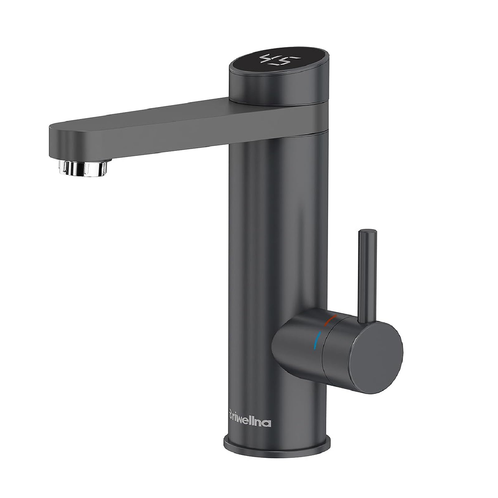 Stainless Steel Electric Bathroom Tap with 120° Rotating Spout, Instant Hot Water Tap 220V Tankless Water Heater 3.2kW (Grey)