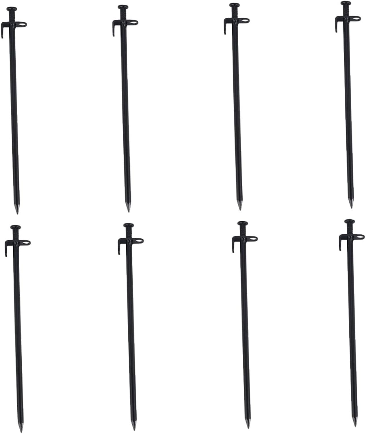 Beavorty 8pcs Heavy Duty Steel Tent Stakes 30cm Extra Long Ground Pegs for Outdoor Camping Tent Anchors Family Accessories