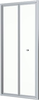 Hydrolux800 x 800mm Bifold Folding Shower Door Enclosure Screen Side Panel for Wet Room Cubicle Enclosures, 4mm Toughened Safety Glass Space Saving, Polished Chrome