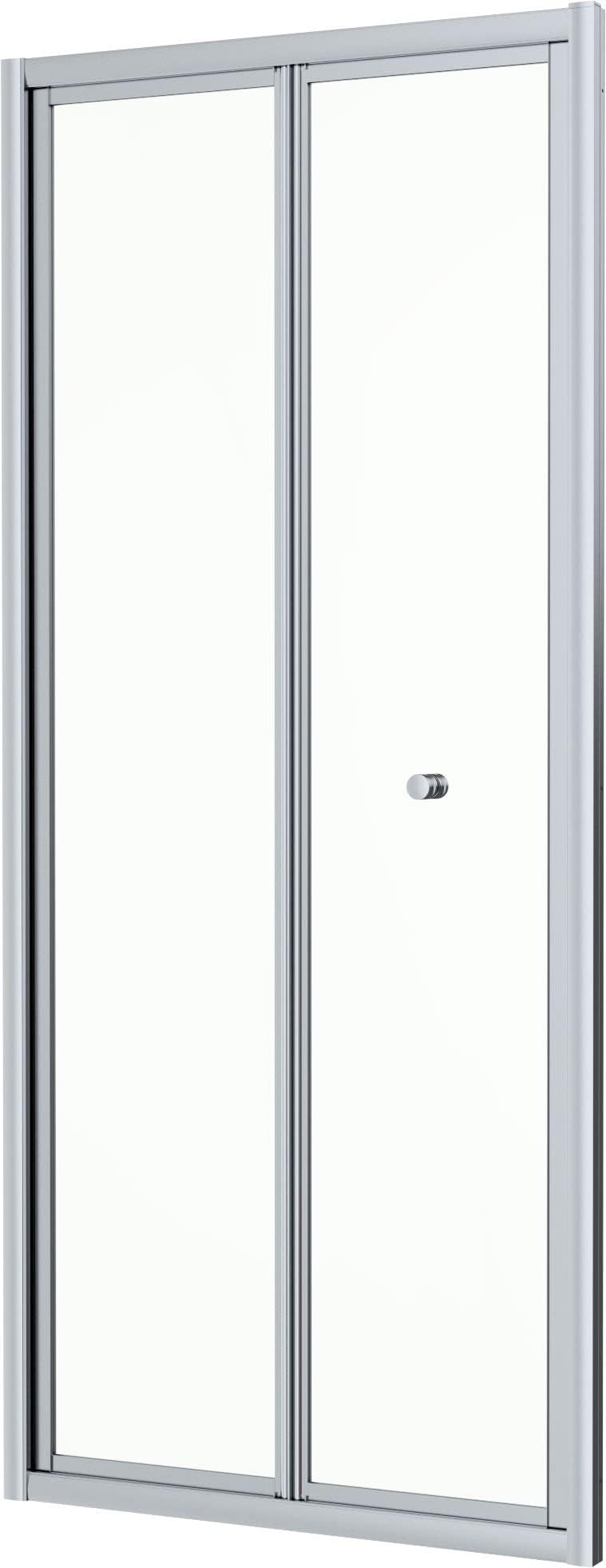 Hydrolux800 x 800mm Bifold Folding Shower Door Enclosure Screen Side Panel for Wet Room Cubicle Enclosures, 4mm Toughened Safety Glass Space Saving, Polished Chrome