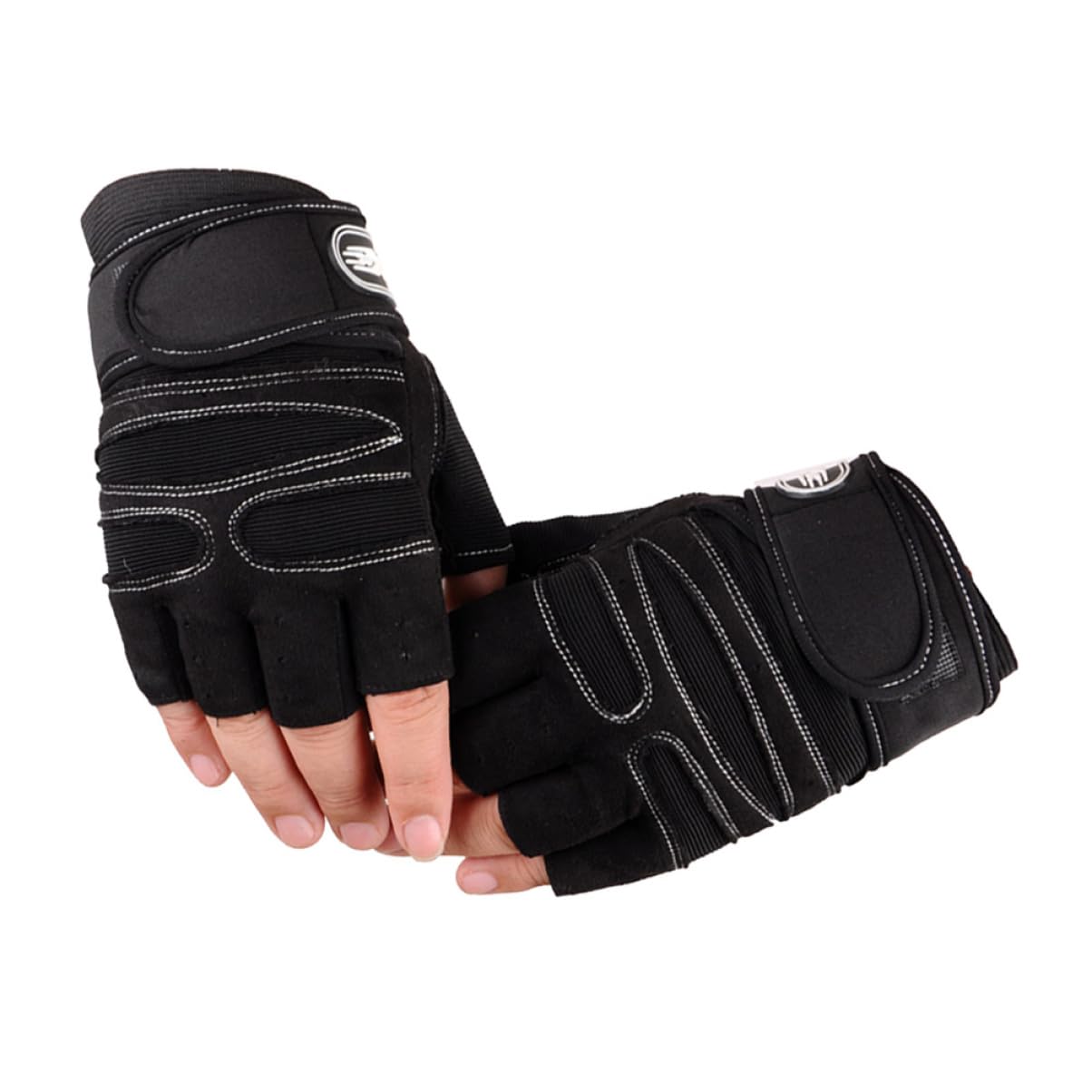 Guanti per sollevamento pesi - Guanti con manubri mezze dita, unisex Taglia L (nti da bici per bambini Guanti senza dita Guanti da ciclismo per uomo Guanti da MTB Fitness Polsino traspirante