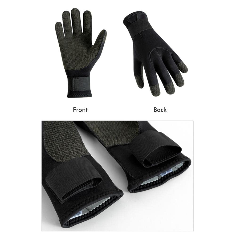 EMUKOEP 1 paire de gants de plongée sous-marine résistants aux coupures, résistants aux couteaux, anti-abrasion, antidérapants, gants thermiques pour la plongée avec tuba et la pêche