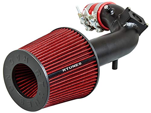 RTUNES RACING BLACK PIPE SHORT RAM AIR INTAKE + FILTER Compatible For 08-14 Mitsubishi Lancer 2.0/2.4L