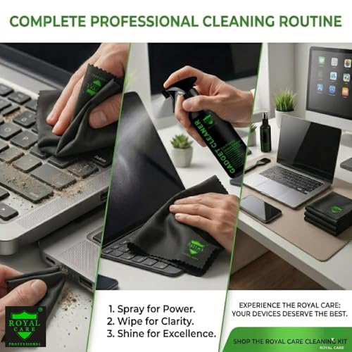 Image of Screen Cleaning Kit 300 ml for Laptop, Mobile, TV & Camera Lens | Anti-Static Non-Alcohol Spray + Microfiber Cloth | Safe for LED, LCD, OLED Screens, Keyboard, PCs & Gadgets