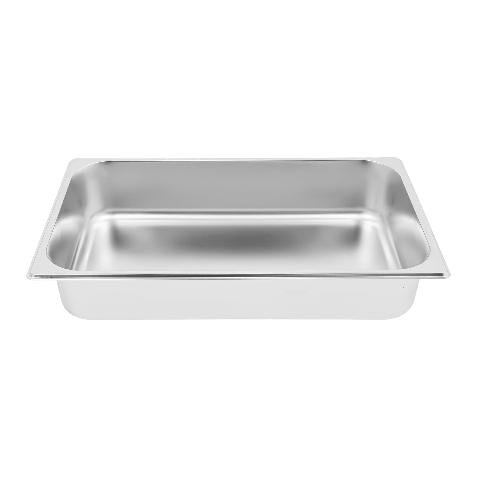 Set di 4 vassoi per alimenti GN 1/2 in acciaio inox 7,5 l, 32,5 x 26,5 x 10 cm, piatto da cucina profondo per buffet, ristorante, cantina