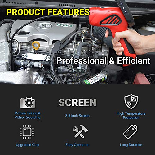 WUYUZI Endoscópio industrial portátil IP67, câmera à prova d'água com tela LCD de 3,5 polegadas, to