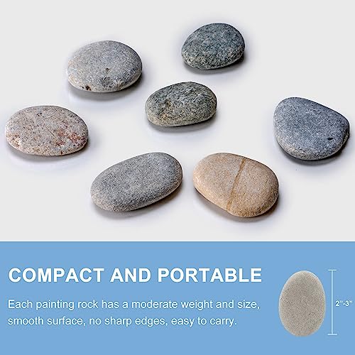 25 Stück Kieselsteine zum Bemalen Flach, Steine zum Bemalen, Strand Kiesel, Flach Steine Groß zum Bemalen, Groß Steine zum Bemalen, Kies Dekosteine Naturstein, für Bunte Malerei & Dekoration