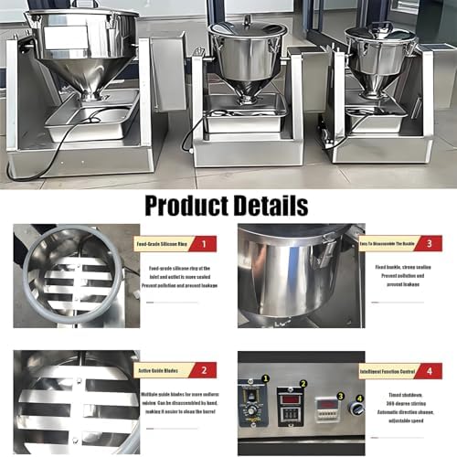 40L Electric 304 Stainless Steel Powder Blender, Industrial 360° Tumbling Mixer for Granules, Lab Dry Powder Mixing Machine, High-Efficiency Mixing Solution