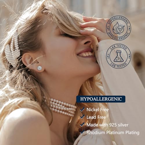 Jewelry Moissanite Stud Earrings, S925 Sterling Silver Unisex Earring, Gold/Silver Earrings For Men Women Gift2