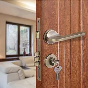 LAPO Luxury Door Locks for Main Door| Door Lock for Bedroom | Mortise Door Lock Set | Door Lock Handle Set with 3 Brass Key for Home | Office | Hotel (Antique Finish) Ro-127