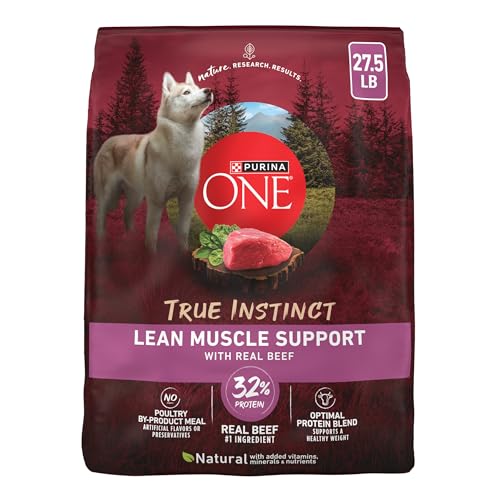 Purina One True Instinct Lean Muscle Support With Real Beef Natural With Added Vitamins Minerals and Nutrients High Protein Dog Food - 27.5 lb. Bag
