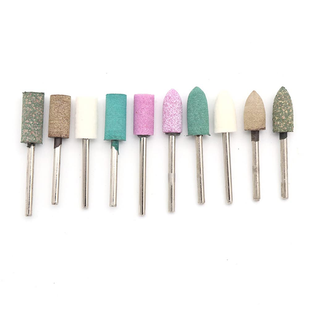 100x Schleifsteinspitzen Set – 1/8 Zoll Schaft, Gummi, Zylindrisch & Kugelförmig, Für Rotationswerkzeuge