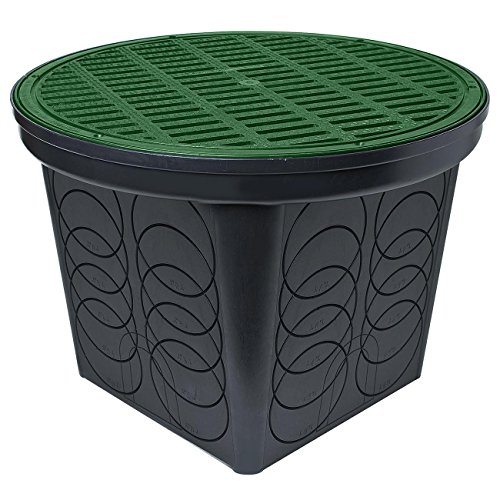 StormDrain FSD-3017 20-in. Large Round Catch Basin with Green Grate Kit - Thumbnail 2