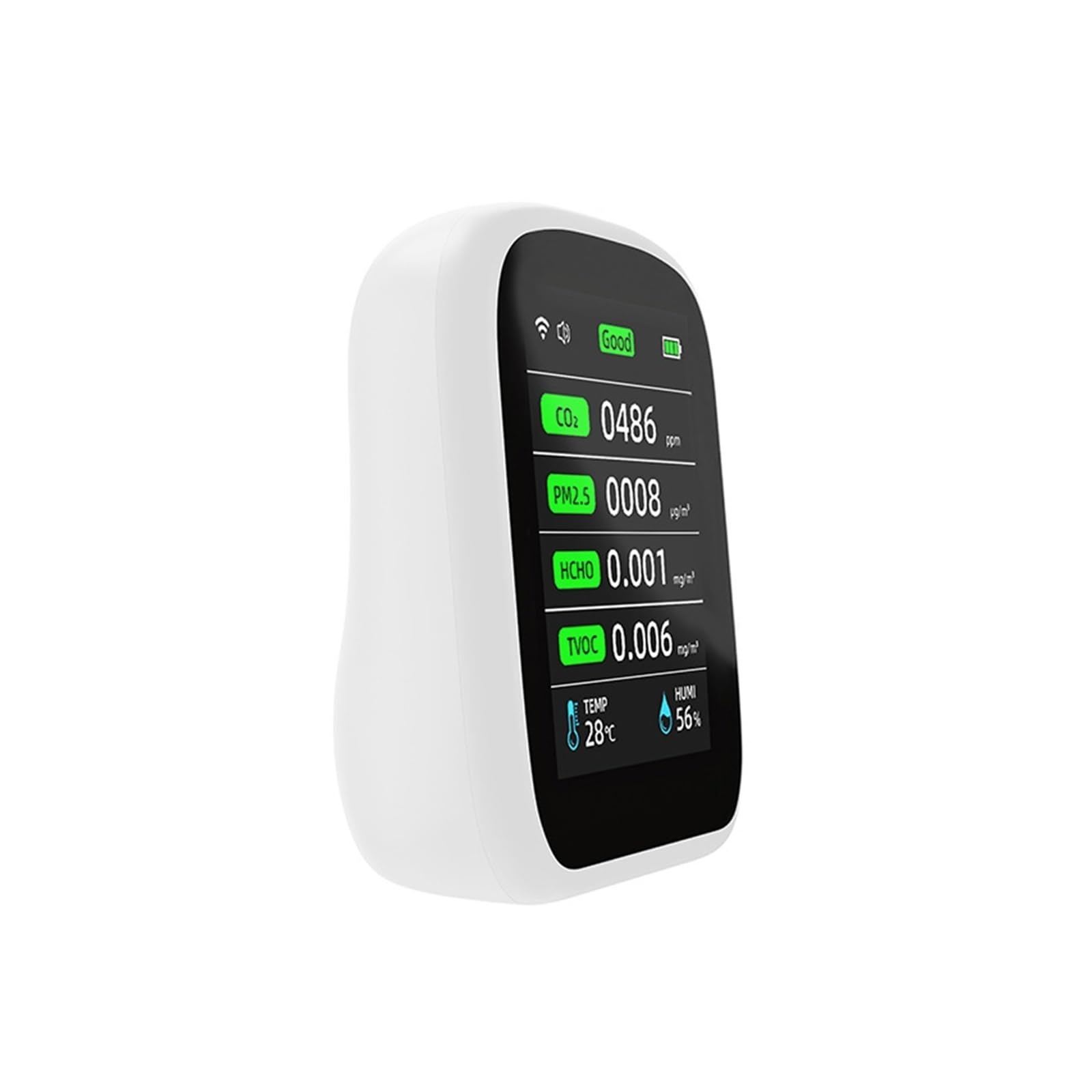 Monitor jakości powietrza, 8in1 PM1.0 PM2.5 PM10 CO2 TVOC HCHO Tester temperatury i wilgotności przenośny miernik ści powietrza detektor dwutlenku węgla dla domu, biura