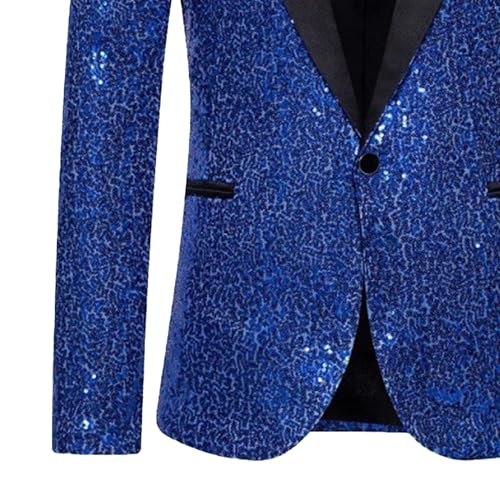 Men Sequin Sparkly Suit Jacket Tuxedo Prom Blazer Casual Shiny Sport Coat3