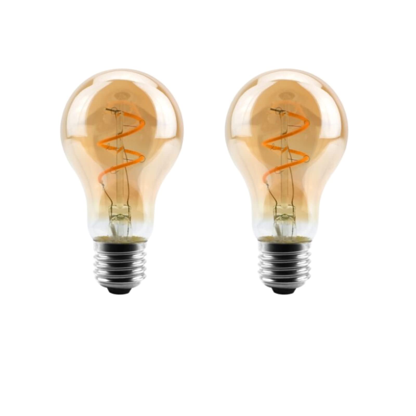 LEEVUS Vintage Edison Bulb 2Pcs Retro Led Spiral Filament Light Bulb 4W Warm Yellow 220V Vintage Edison Lamp A60 E27