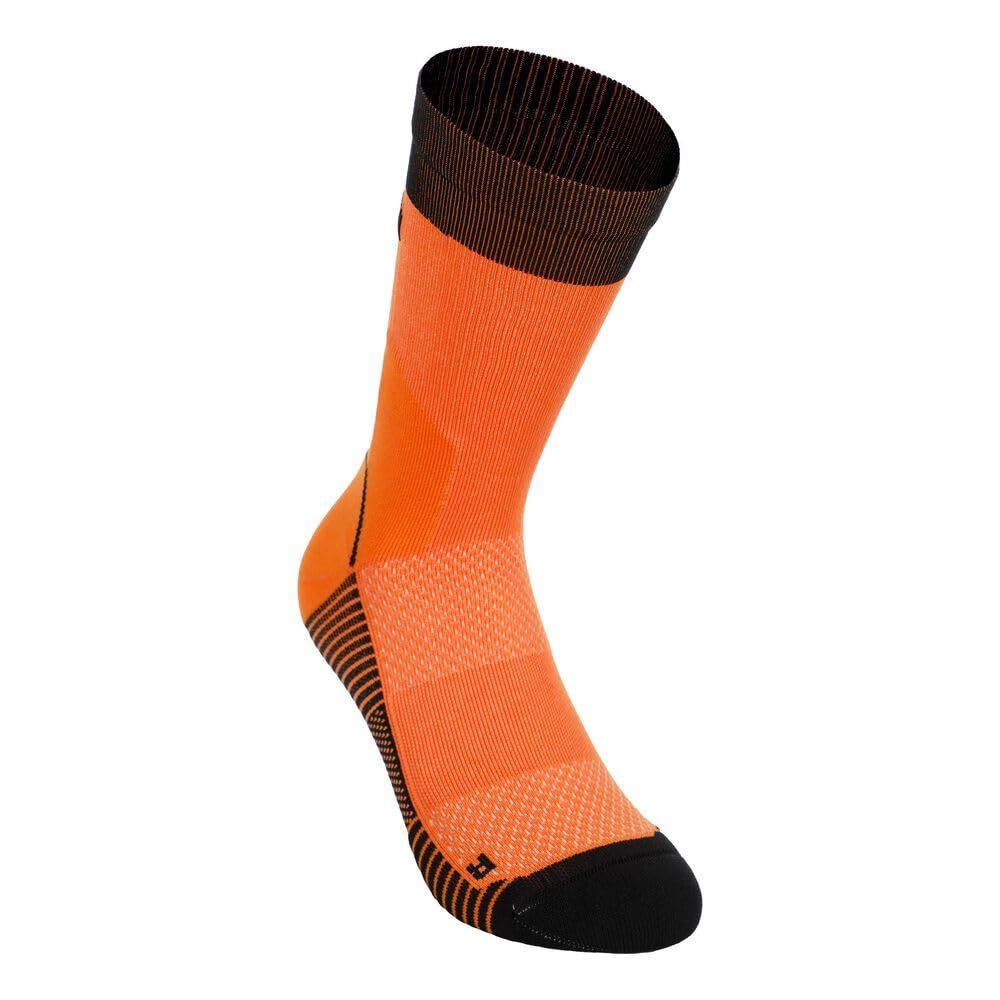 The North Face Unisex Trail Run Crew Socks, Vivid Flame/Tnf Black, XS