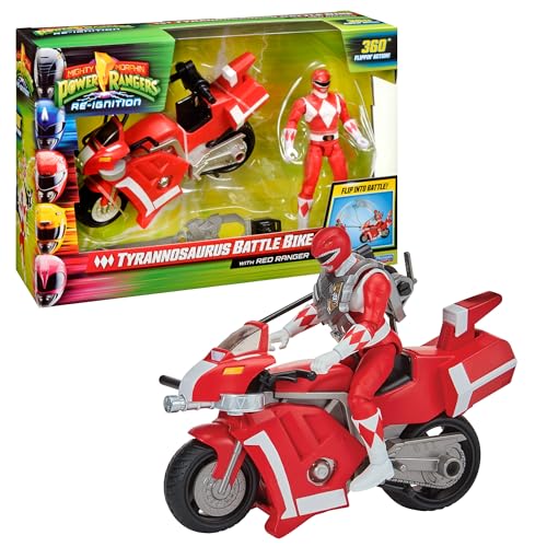 Power Ranger, Véhicule Deluxe, avec Figurine 15 cm, Ranger Rouge - Jason Lee Scott, pour Les Enfants dès 4 Ans, PWG04