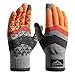 Hiking Winter Grip Gloves with Anti Slip Fashion Color Block Knit Thermal Touchscreen Gloves for Cold Weather