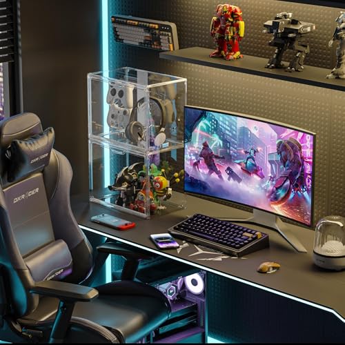 Supporto per controller e cuffie, in acrilico, per controller e cuffie, compatibile con Xbox, PS5, PS4, PS3 e Switch Pro