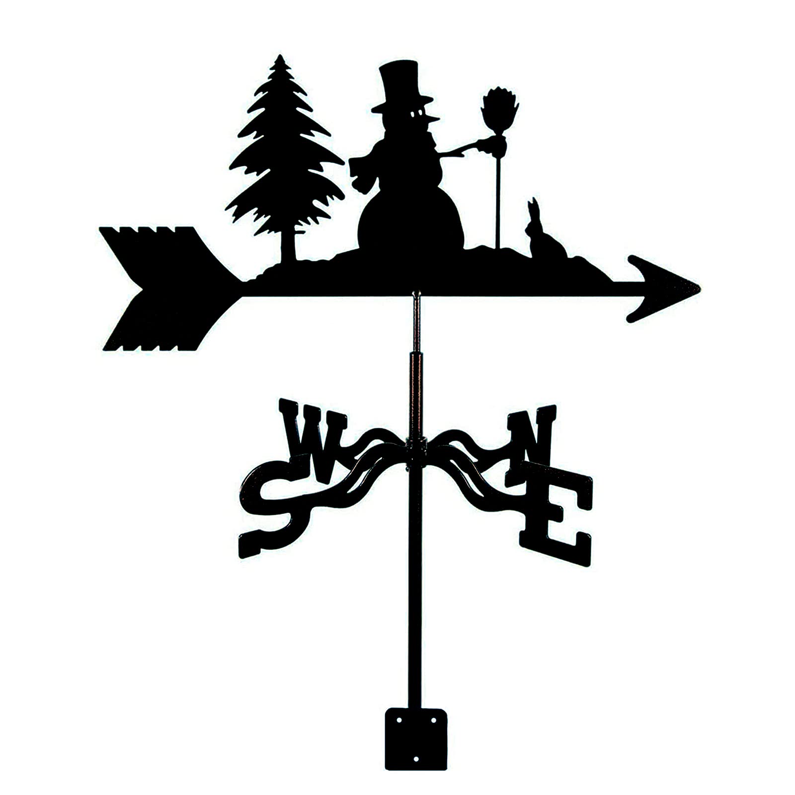 WIQUYBML wind vane Rooftop Wind Vane For Yard Metal Bracket Weathervane Retro Stainless Steel Direction Indicator for Garden And Measuring Tool Decoration (Snow