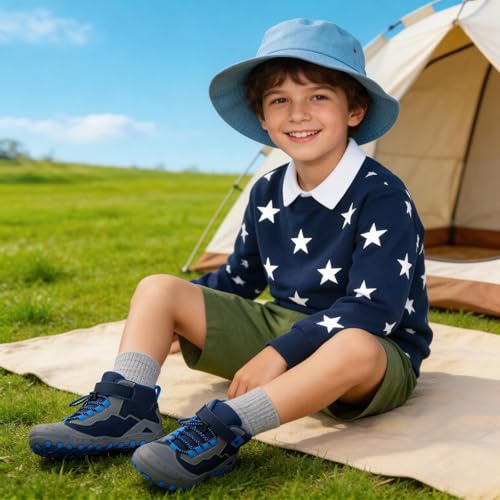 Image of Mishansha Kids Water Resistant Hiking Boots, Boys Girls Anti Collision Anti-Skid Athletic Outdoor Ankle Adventure Trekking Shoes