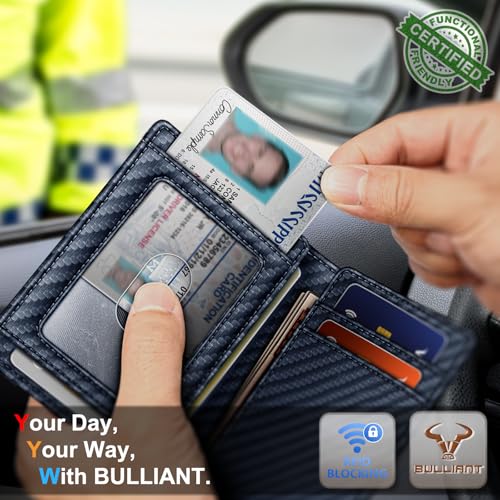 Image of BULLIANT Slim Wallet For Men 12Cards,Magnetic Flip Build-in Money Clip Airtag Compatible-RFID Blocking