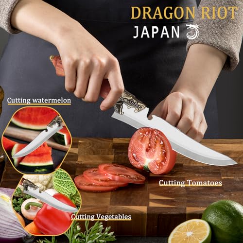DRAGON RIOT Sharp Boning Knife for Meat Cutting, Full Tang Meat Deboning Knives with Sheath High Carbon Steel for Home Kitchen — view 3