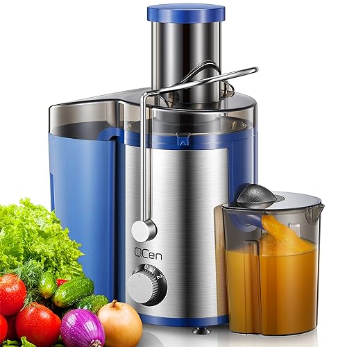 Juicer Machine, 800W Centrifugal Juicer Extractor with Wide Mouth 3” Feed Chute for Fruit Vegetable, Easy to Clean, Stainless Steel, BPA-free (Blue)