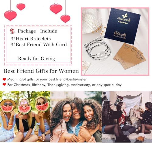 Image of Shining Diva Fashion Best Friends Friendship Bracelets for Women & Girls | Matching Heart Bracelets | Stylish Gifts for Girls | Anti Tarnish Stainless Steel Jewellery